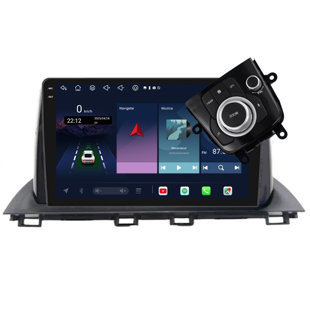 Navigatie PilotOn Mazda 3 2013-2018 + Joystick 9 inch 4GB 64GB 8 CORE