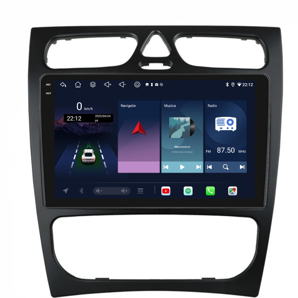 Navigatie PilotOn Mercedes Benz C Class W203 2000-2004 9 inch 4GB 64GB 8 CORE